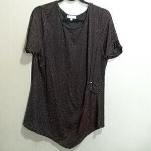 Penmans black and red metallic top size xl with silver buckle accent